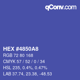 Color code: HEX #4850A8 | qconv.com