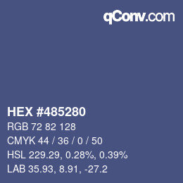 Farbcode: HEX #485280 | qconv.com