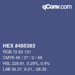 Farbcode: HEX #485383 | qconv.com