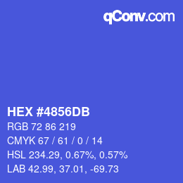 颜色代码: HEX #4856DB | qconv.com