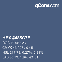 Color code: HEX #485C7E | qconv.com