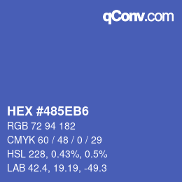 カラーコード: HEX #485EB6 | qconv.com