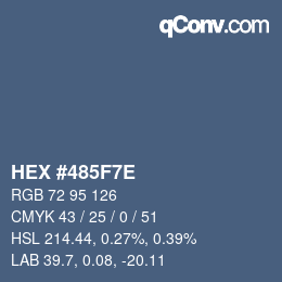 Color code: HEX #485F7E | qconv.com