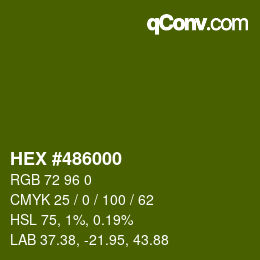 Color code: HEX #486000 | qconv.com