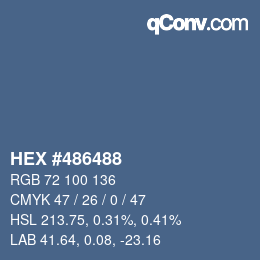 Color code: HEX #486488 | qconv.com