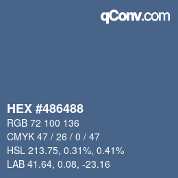 Color code: HEX #486488 | qconv.com