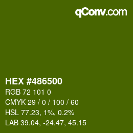 Color code: HEX #486500 | qconv.com