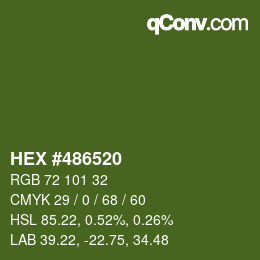 Color code: HEX #486520 | qconv.com