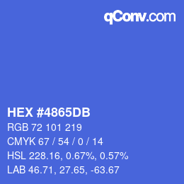 颜色代码: HEX #4865DB | qconv.com