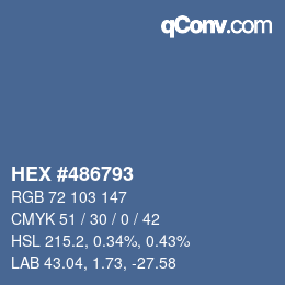 カラーコード: HEX #486793 | qconv.com