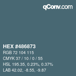 Color code: HEX #486873 | qconv.com