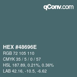 カラーコード: HEX #48696E | qconv.com
