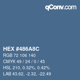 カラーコード: HEX #486A8C | qconv.com
