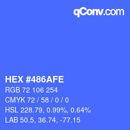 Color code: HEX #486AFE | qconv.com