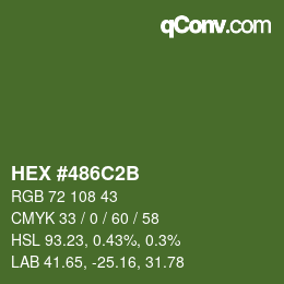 Color code: HEX #486C2B | qconv.com