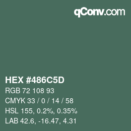 Color code: HEX #486C5D | qconv.com