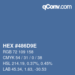 Color code: HEX #486D9E | qconv.com