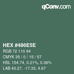 Code couleur: HEX #486E5E | qconv.com