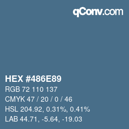 Color code: HEX #486E89 | qconv.com