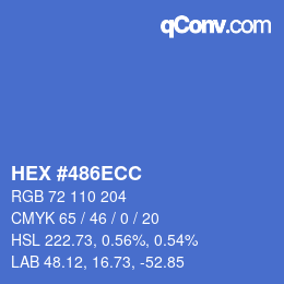 Color code: HEX #486ECC | qconv.com