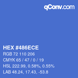 カラーコード: HEX #486ECE | qconv.com