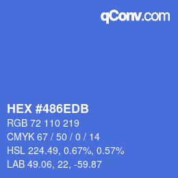 Farbcode: HEX #486EDB | qconv.com