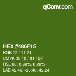 Farbcode: HEX #486F15 | qconv.com