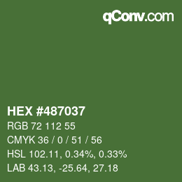 カラーコード: HEX #487037 | qconv.com