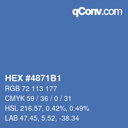 カラーコード: HEX #4871B1 | qconv.com