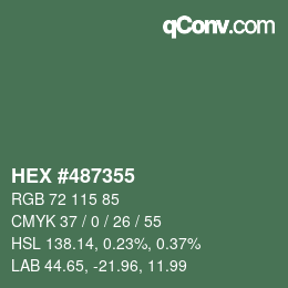 Color code: HEX #487355 | qconv.com