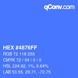 カラーコード: HEX #4876FF | qconv.com