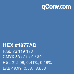Farbcode: HEX #4877AD | qconv.com