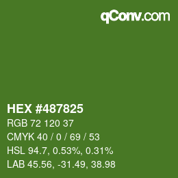 カラーコード: HEX #487825 | qconv.com