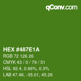 Color code: HEX #487E1A | qconv.com