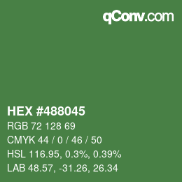 カラーコード: HEX #488045 | qconv.com