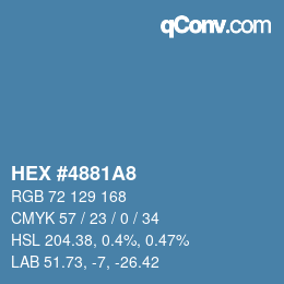 颜色代码: HEX #4881A8 | qconv.com