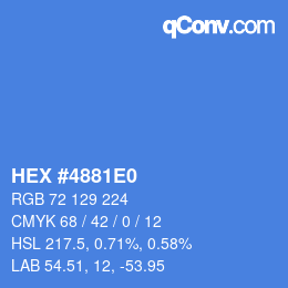 Code couleur: HEX #4881E0 | qconv.com