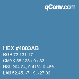 カラーコード: HEX #4883AB | qconv.com