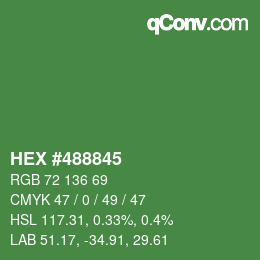 颜色代码: HEX #488845 | qconv.com