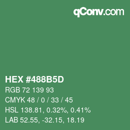 Color code: HEX #488B5D | qconv.com