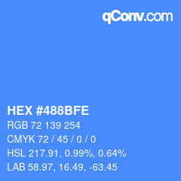 Color code: HEX #488BFE | qconv.com