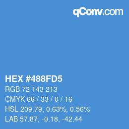 颜色代码: HEX #488FD5 | qconv.com