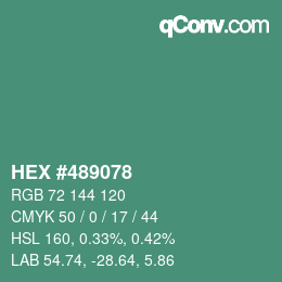 Color code: HEX #489078 | qconv.com