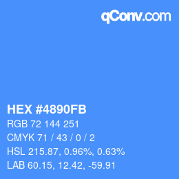 Color code: HEX #4890FB | qconv.com