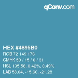 Color code: HEX #4895B0 | qconv.com