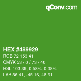 颜色代码: HEX #489929 | qconv.com