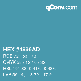颜色代码: HEX #4899AD | qconv.com