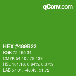 Color code: HEX #489B22 | qconv.com