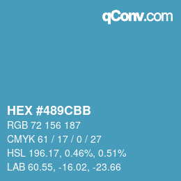 Color code: HEX #489CBB | qconv.com