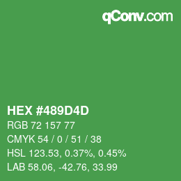 Color code: HEX #489D4D | qconv.com